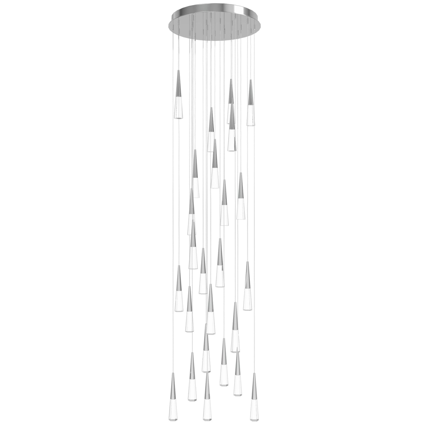 HF3825-CH Avalon 25-Light 30"W LED Chandelier in Polished Chrome/Clear Crystals