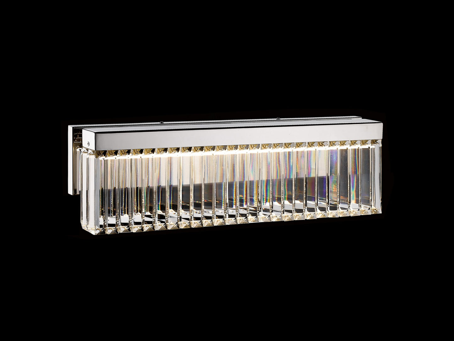 HF4002-PN Broadway 25"W LED Wall Sconce in Polished Nickel/Clear Crystals