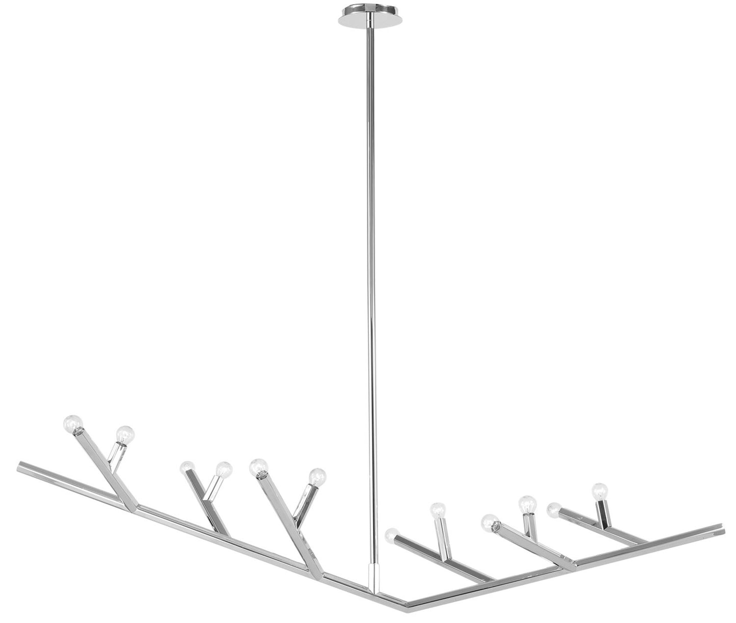 HF8812-PN The Oaks 12-Light 71"W Chandelier in Polished Nickel