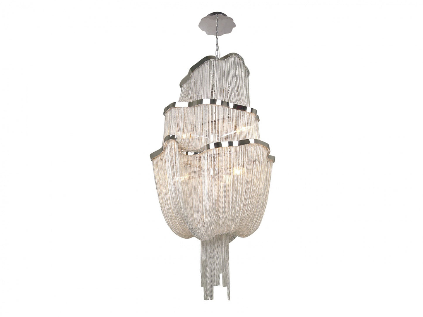 HF1402-CH Mullholland Dr. 20"W Steel Chain Chandelier in Chrome