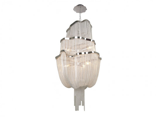 HF1402-CH Mullholland Dr. 20"W Steel Chain Chandelier in Chrome