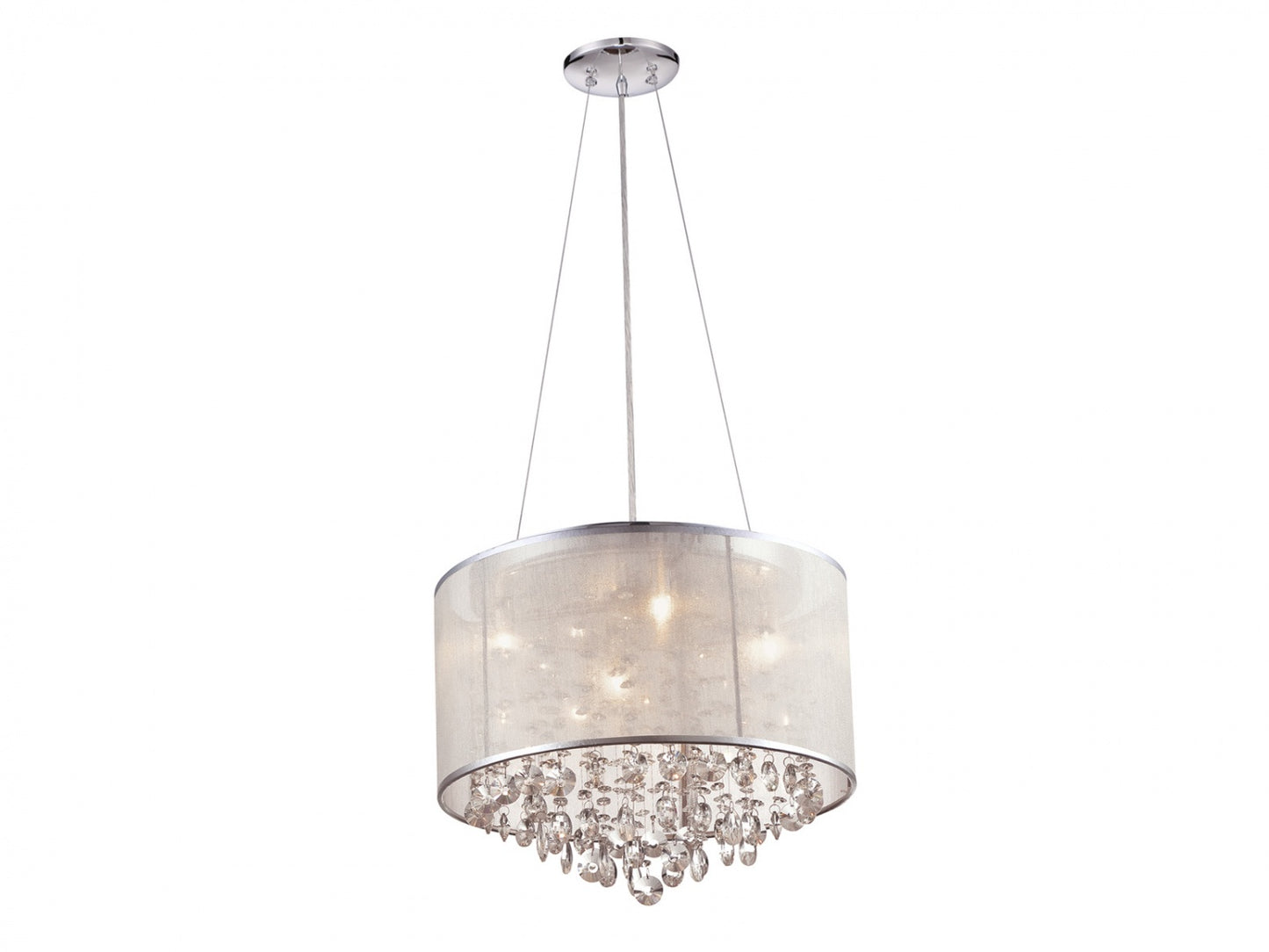 HF1504-SLV Riverside Dr. 17"W Drum Pendant in Silver