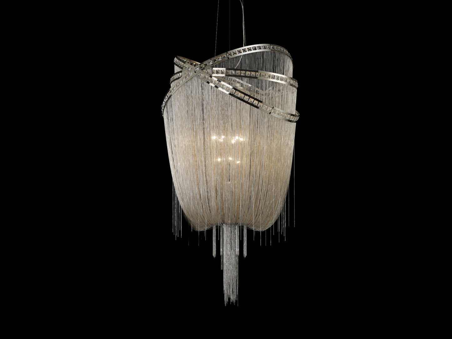 HF1610-NCK Wilshire Blvd. 60"H Chandelier in Polished Nickel