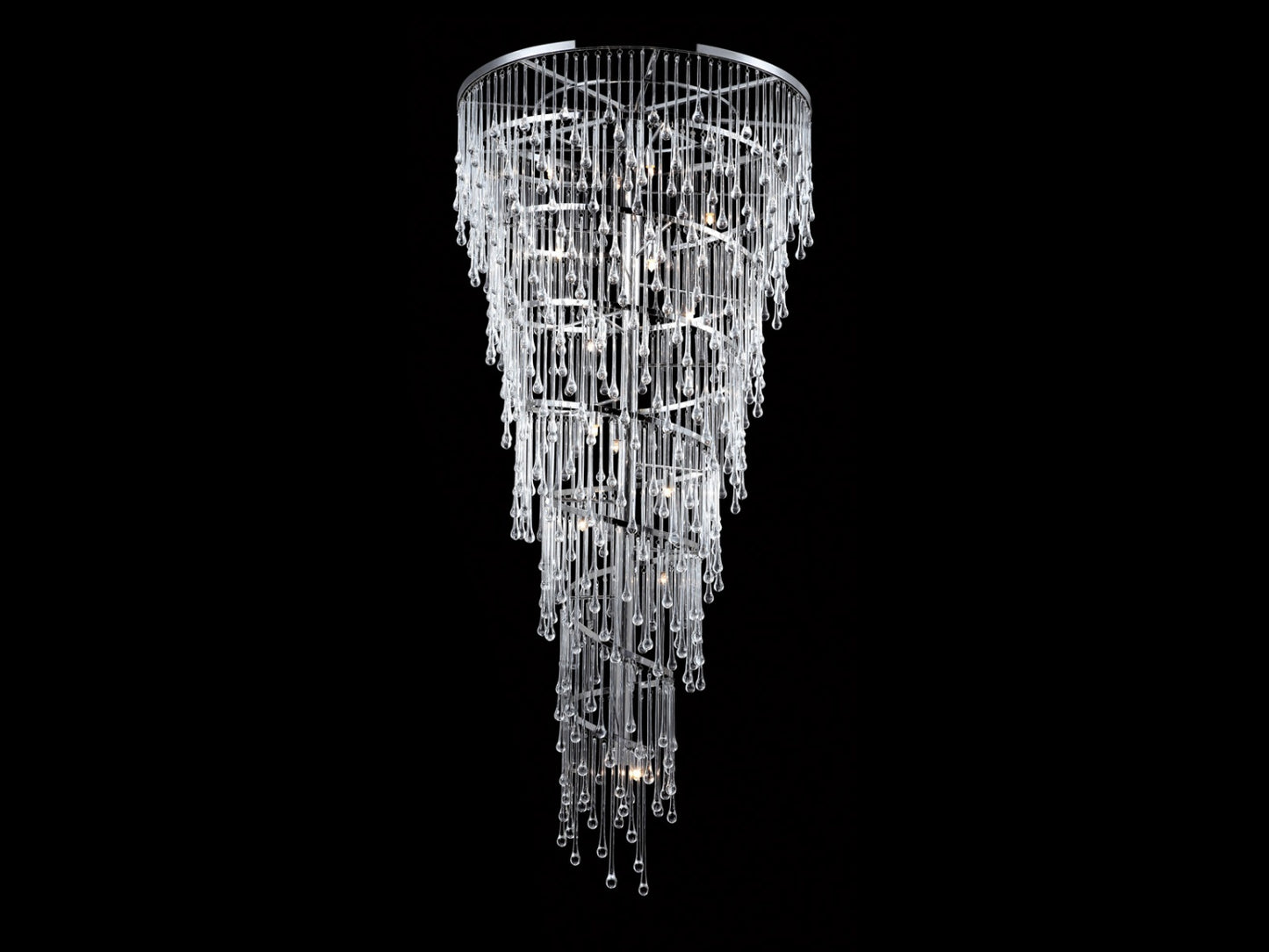 HF1805-PN Hollywood Blvd. 72"H Chandelier in Polished Nickel/Clear Tear Drop Crystals