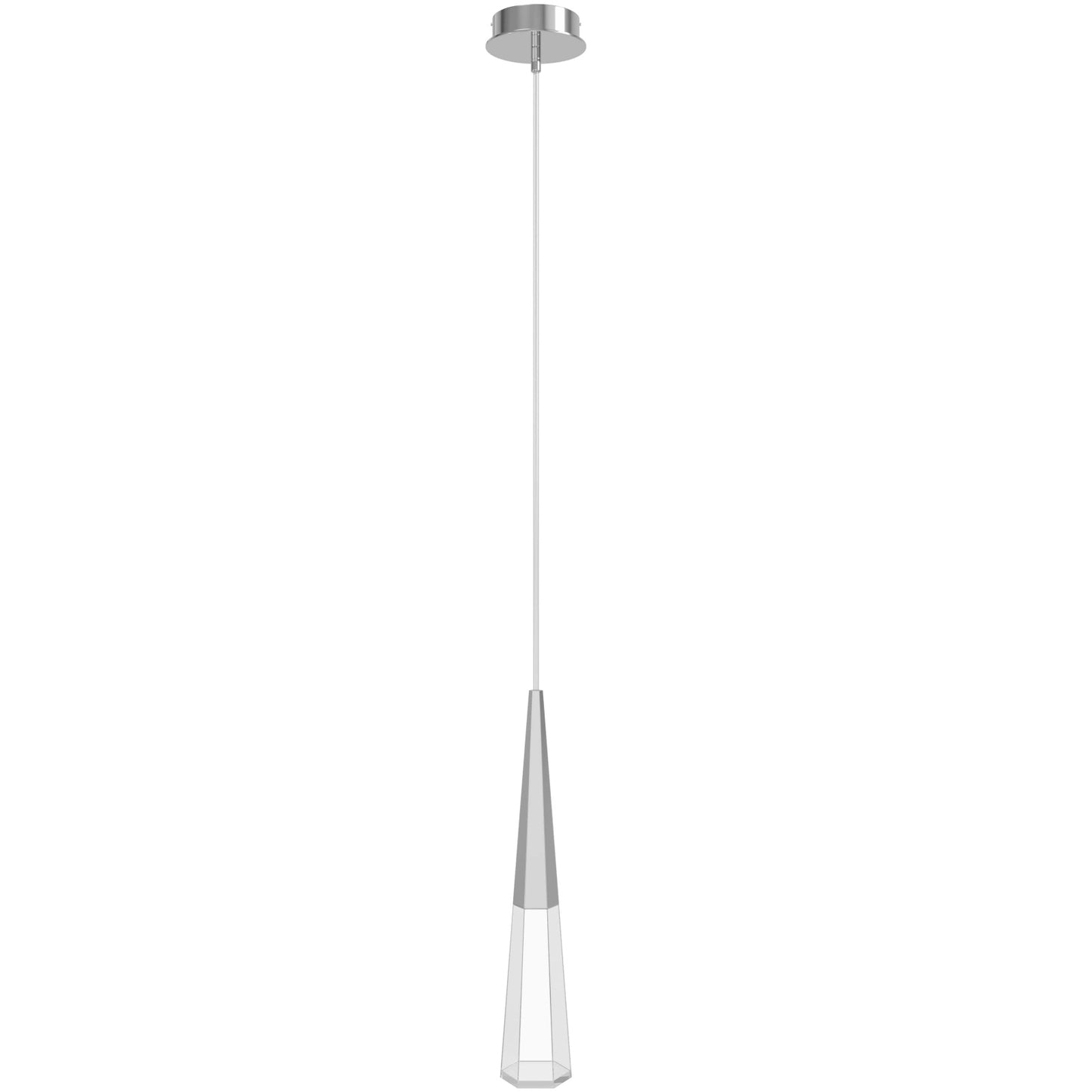 HF3801-CH Avalon 1-Light 4"W LED Pendant in Polished Chrome/Clear Crystal