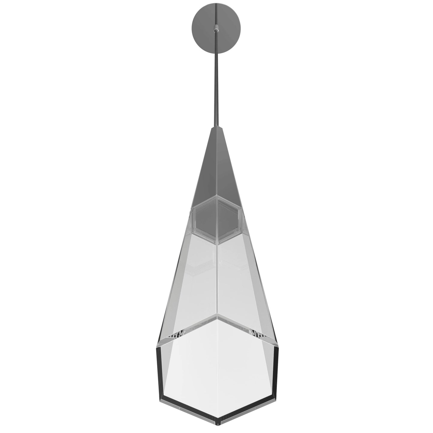 HF3801-CH Avalon 1-Light 4"W LED Pendant in Polished Chrome/Clear Crystal