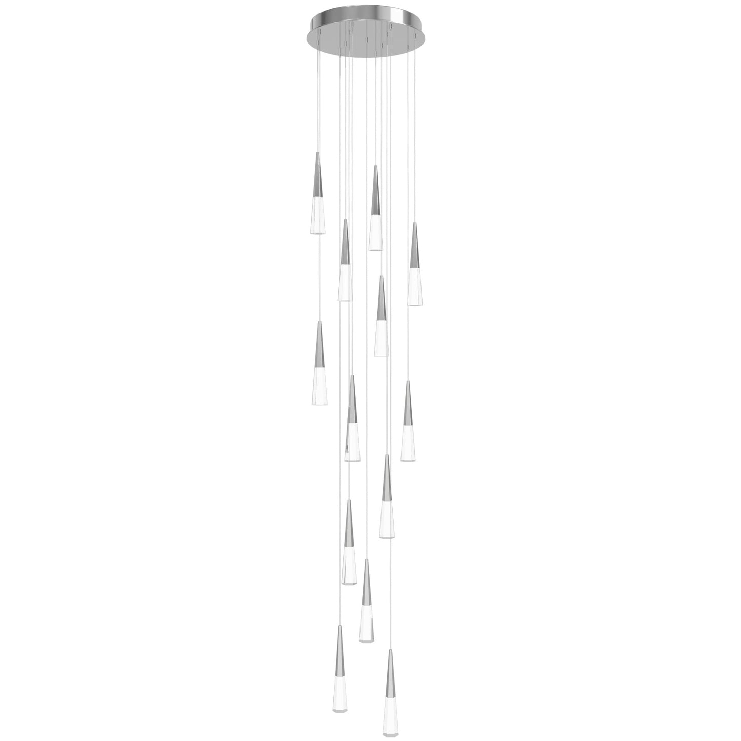 HF3813-CH Avalon 13-Light 22"W LED Pendant in Polished Chrome/Clear Crystals