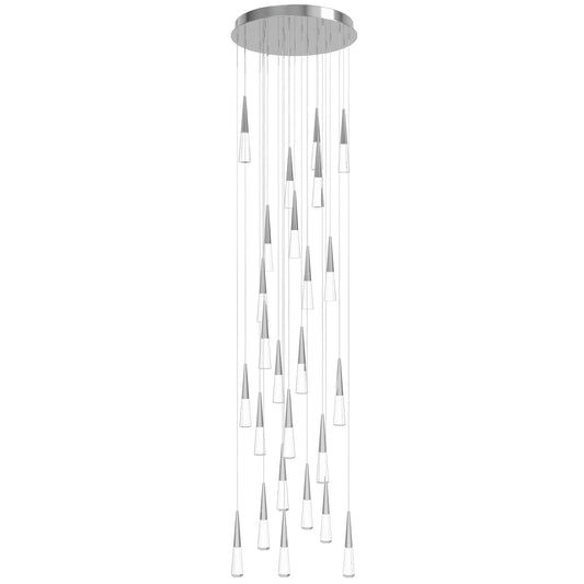 HF3825-CH Avalon 25-Light 30"W LED Chandelier in Polished Chrome/Clear Crystals