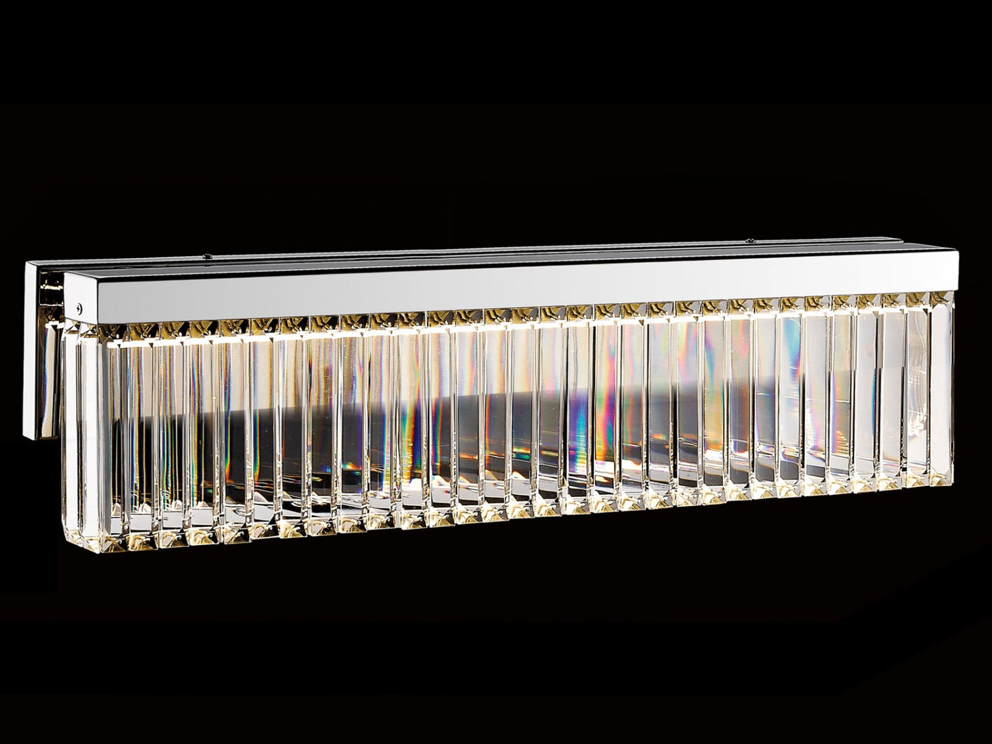 HF4003-PN Broadway 30"W LED Wall Sconce in Polished Nickel/Clear Crystals