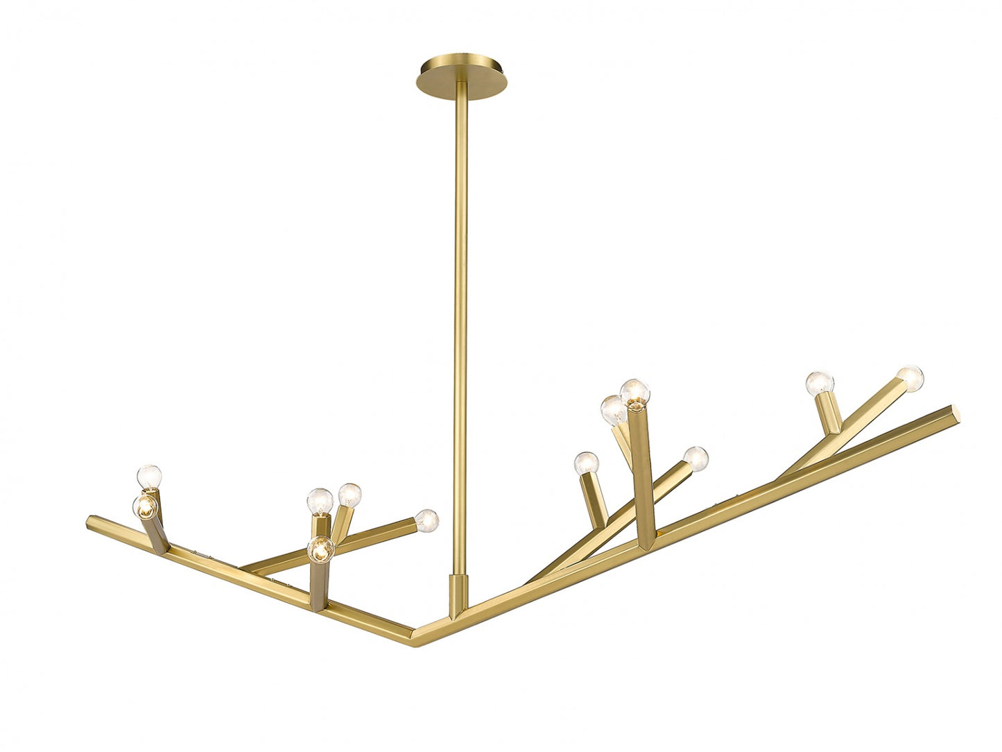 HF8812-BB The Oaks 12-Light 71"W Chandelier in Brushed Brass