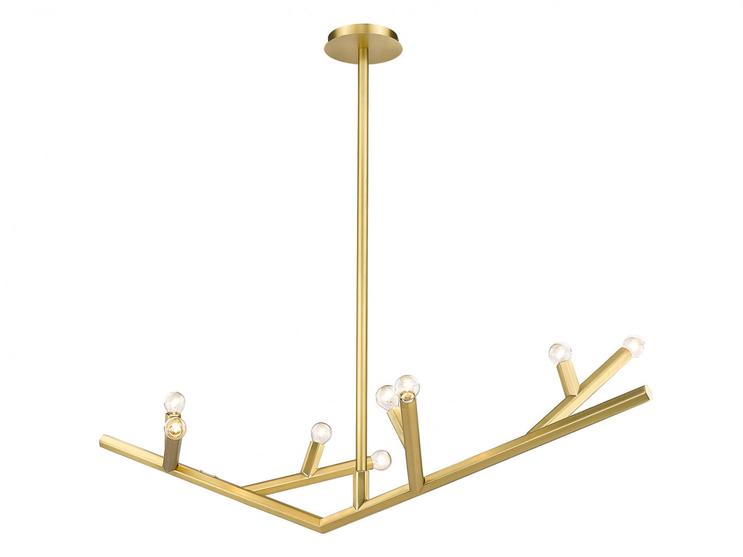 HF8888-BB The Oaks 8-Light 52"W Chandelier in Brushed Brass