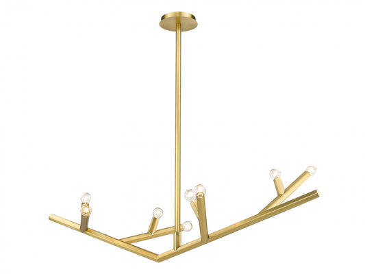 HF8888-BB The Oaks 8-Light 52"W Chandelier in Brushed Brass