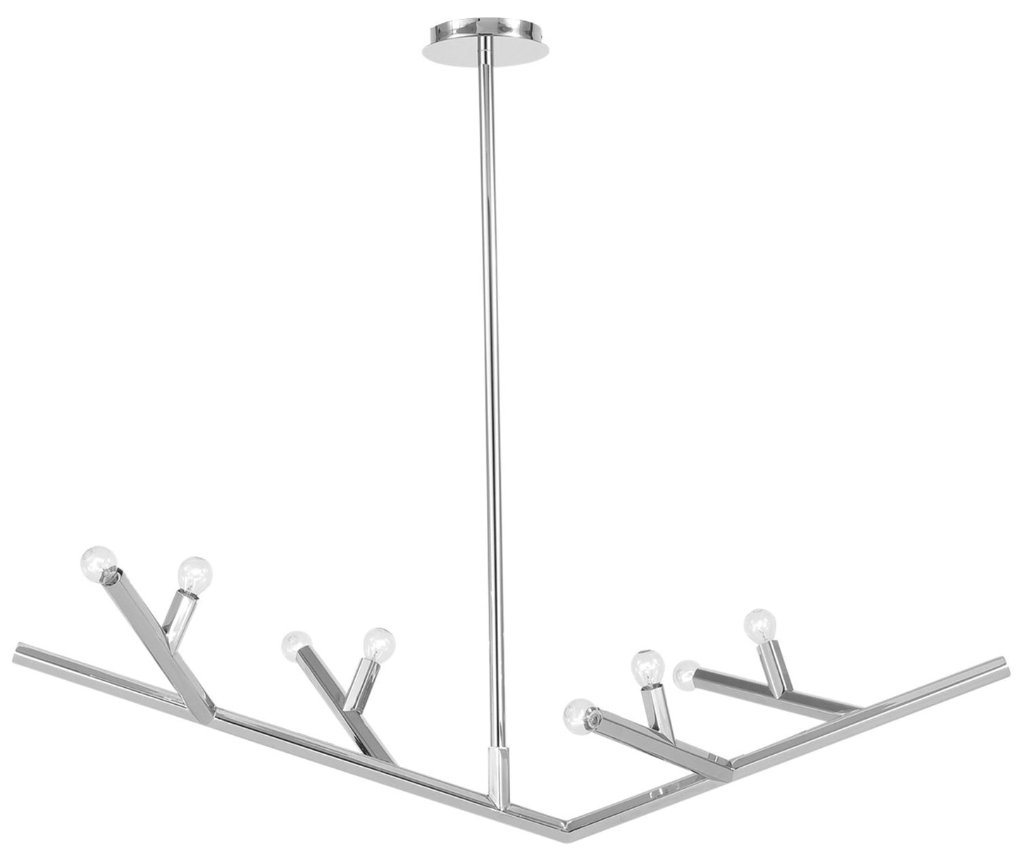 HF8888-PN The Oaks 8-Light 52"W Chandelier in Polished Nickel